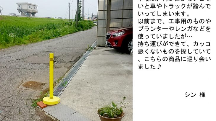 角地の駐車場に持ち運びができてカッコ悪くないポール