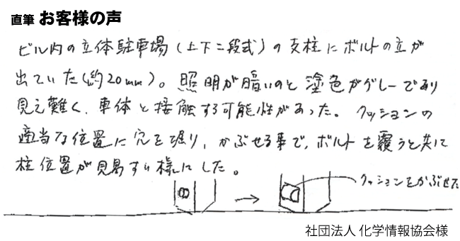 支柱から出ていたボルトを覆うとともに、柱位置が見やすいように