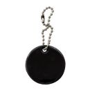 黒い反射キーホルダー プレーン 丸 AHW317