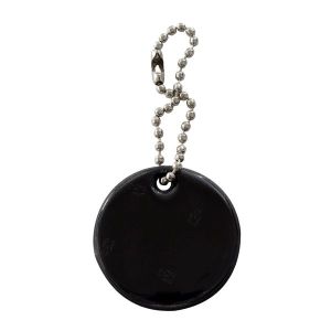 黒い反射キーホルダー プレーン 丸 AHW317