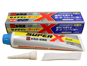 セメダイン スーパーX クリア 【多用途接着剤】|ゴム素材のクッション 