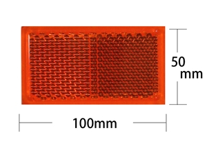 WAKI　反射リフレクター　100×50mm角 〈オレンジ〉