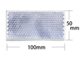WAKI　反射リフレクター　100×50mm角 〈蛍光クリア〉