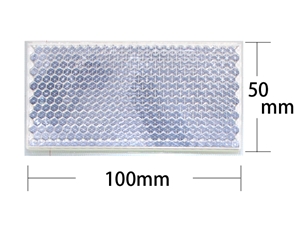WAKI　反射リフレクター　100×50mm角 〈蛍光クリア〉