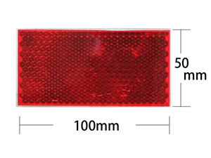 WAKI　反射リフレクター　100×50mm角 〈レッド〉