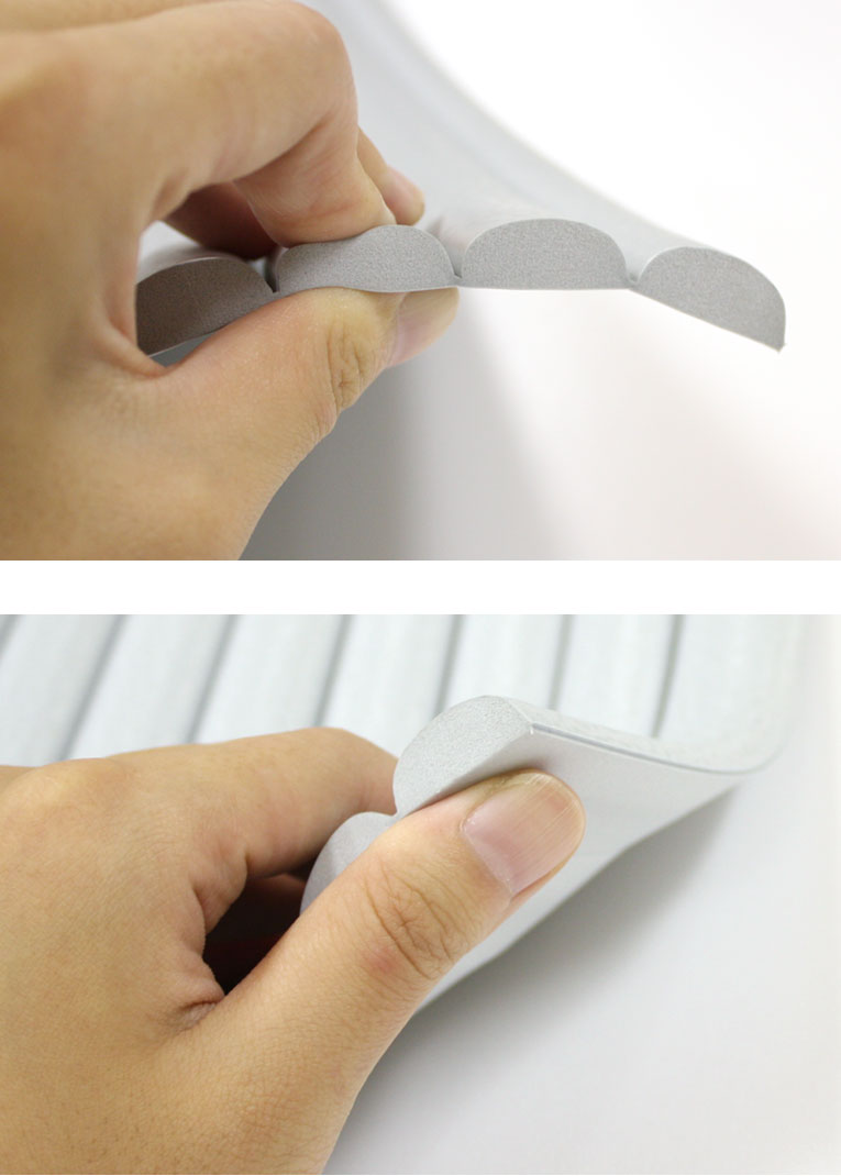 複雑な形の場所には安心クッション波型スリム