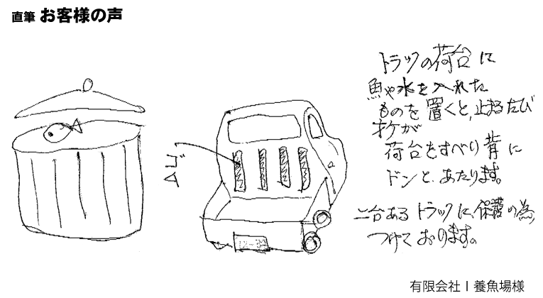 トラックに、保護のためつけております